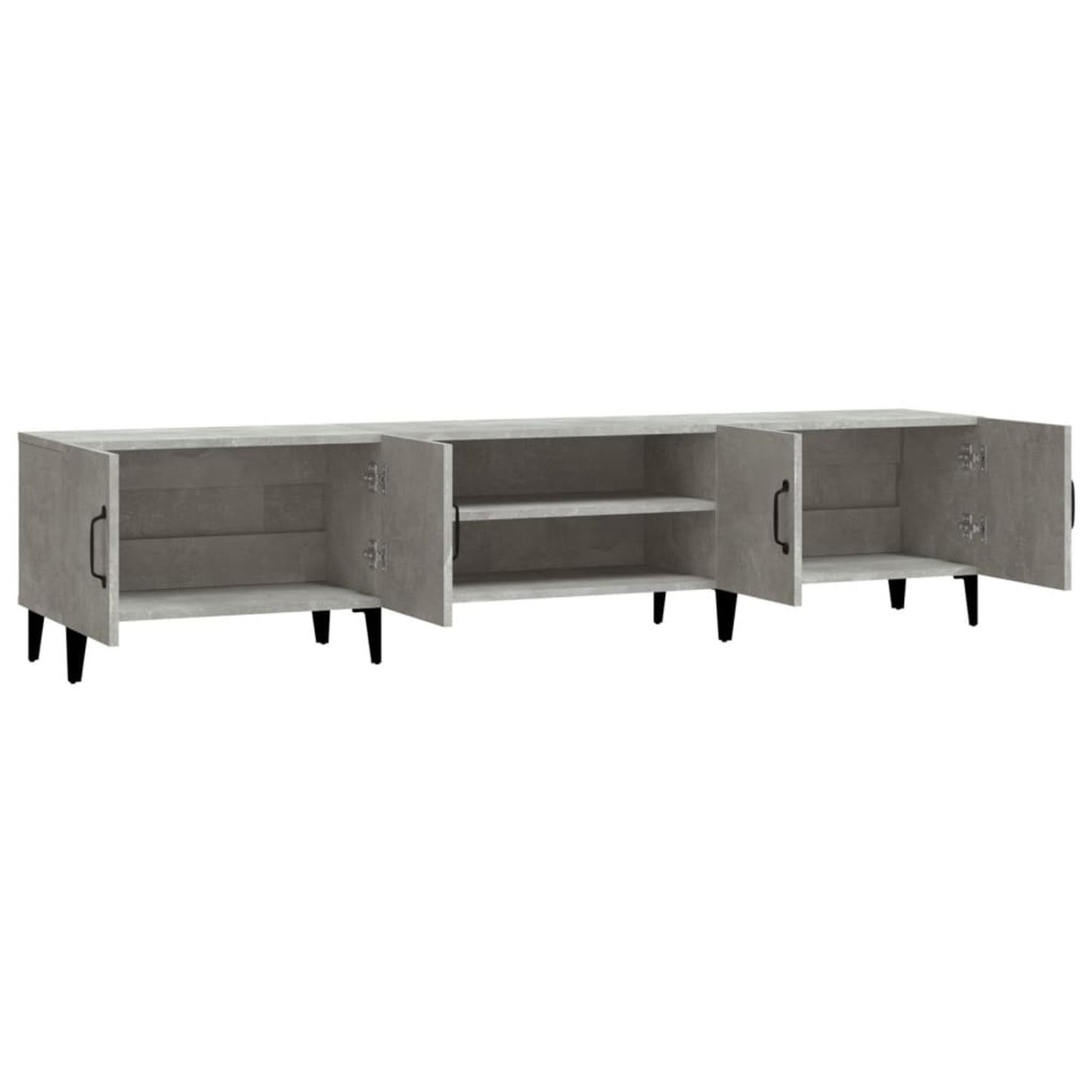 TV Cabinet Concrete Grey 180x31.5x40cm Engineered Wood TV Stand Entertainment Center with Storage, Media Television Table for Living Room Bedroom