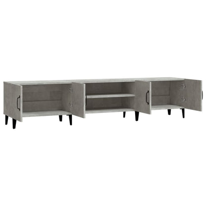 TV Cabinet Concrete Grey 180x31.5x40cm Engineered Wood TV Stand Entertainment Center with Storage, Media Television Table for Living Room Bedroom