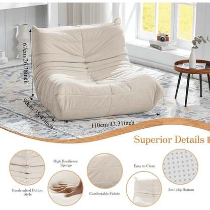 Ergonomic Beanbag Chair | Recliner Sofa with Five-Way Body Support System, Memory Foam, Multipurpose Use, Ideal for Reading, Working, or Relaxing
