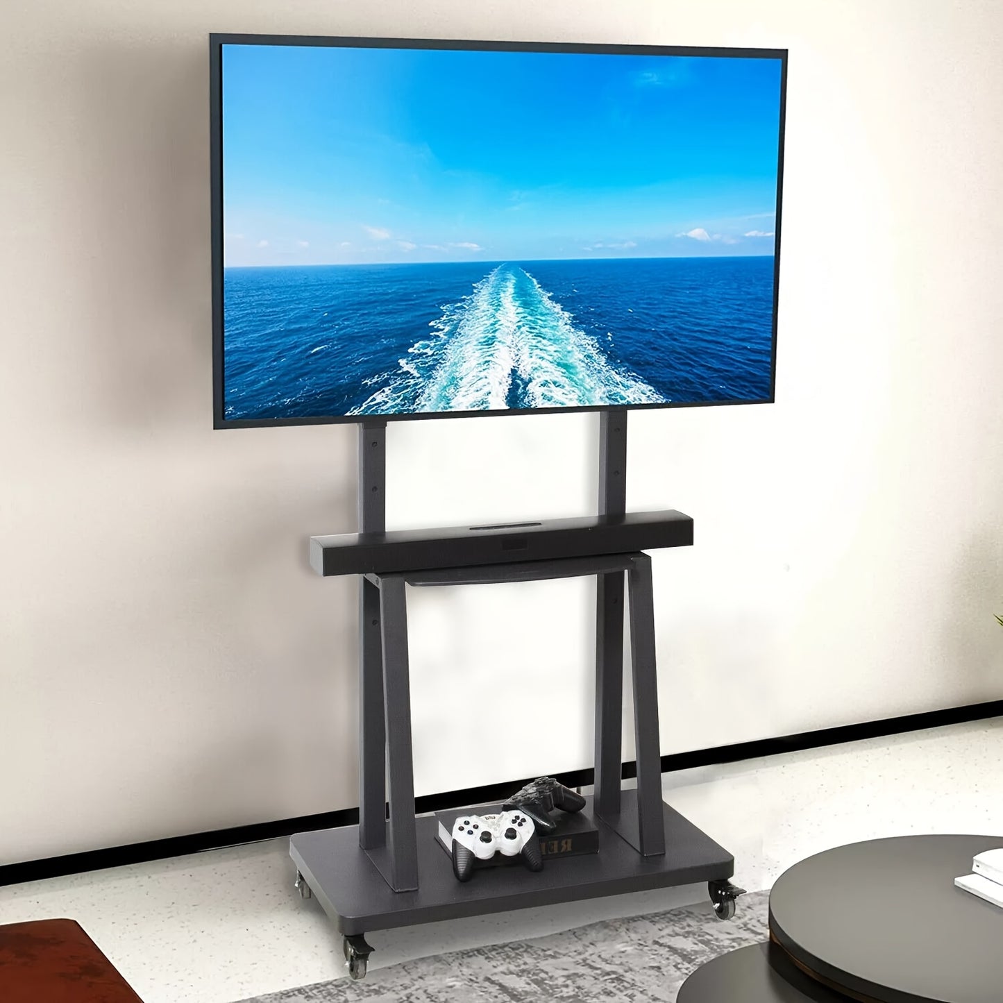 TV Standaard – TV Statief – Monitorstandaard – TV Voet – Mobiele TV Trolley – Verstelbaar – Metalen Frame – Geschikt 32-80 Inch – Max. 65 kg