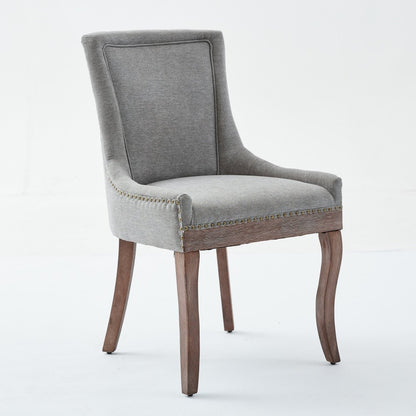 Eetkamerstoel – Stoel Met Armleuning – Diningsstoel – Retro Stoel – Armstoel – Grijs Chenille – Extra Brede Armleuningen – Dikke Gevoerde Zitkussens