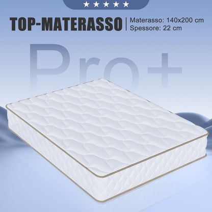Pocketveringmatras – Matras – Springmatras – 7-Zones Matras – Tweepersoonsmatras – 140x200 cm – 22 cm Dikte – Stil En Comfortabel – Ademend Met Optimale Ondersteuning