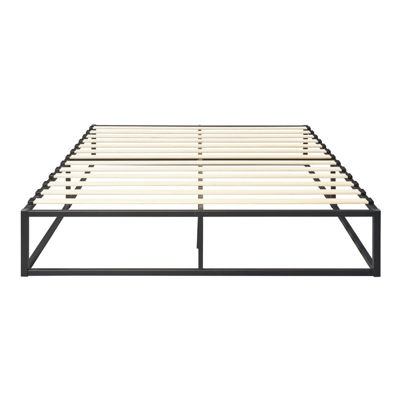 Bedframe – Metalen Bed – Bedframe Met Lattenbodem – Stabiel Bed – Tweepersoonsbed – Zwart – Stevig Gecoat Staal – Onderhoudsvriendelijk