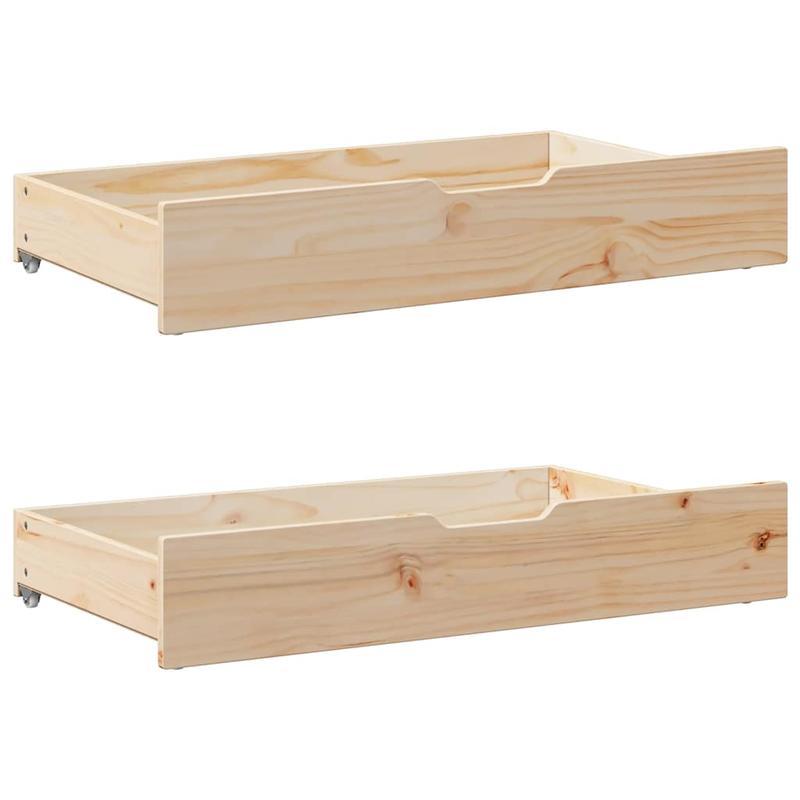 Contemporary Pine Wood Bed Frame 120x200cm - Solid Wood, Removable Headboard & Footboard, Under-Bed Storage Drawers, Easy Assembly, No Mattress Included, Bedroom Furniture, Minimalist Decor, Elegant Design, Durable Constructi