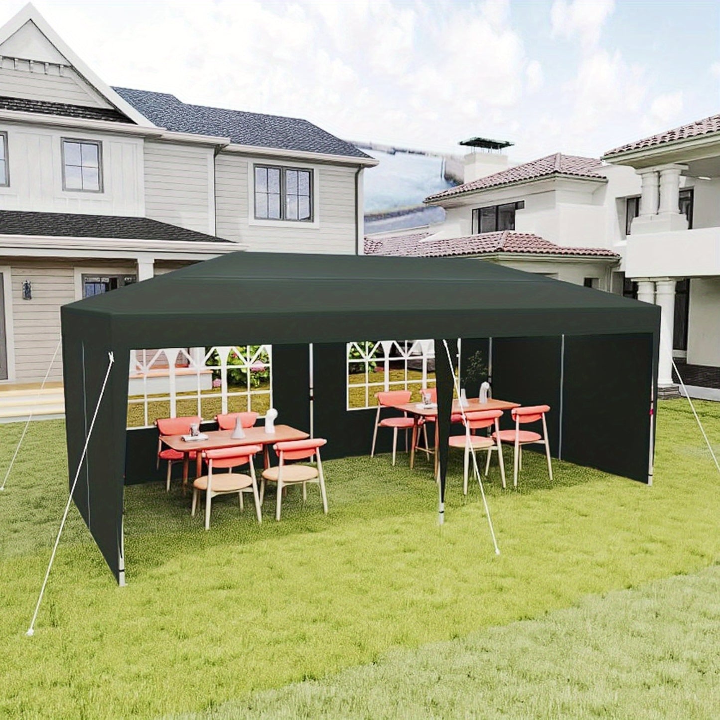 Folding gazebo 3x6m Garden gazebo with 4 side panels and carrying bag Foldable tent UV protection, Gazebo Tent