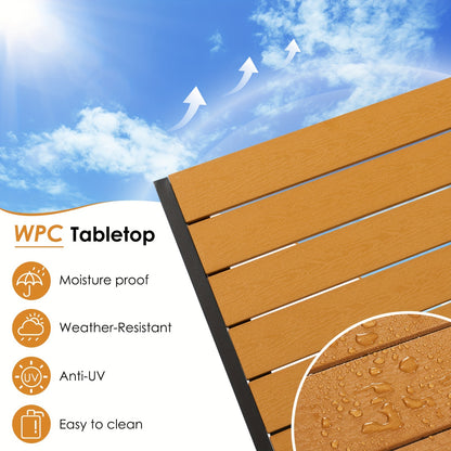 Tuinset Tafel – Balkontafel – Terrastafel – Patio Tafel – Buiten Tafel – Weerbestendig WPC – Aluminium Frame – 75x75 cm Vierkant – Antislip