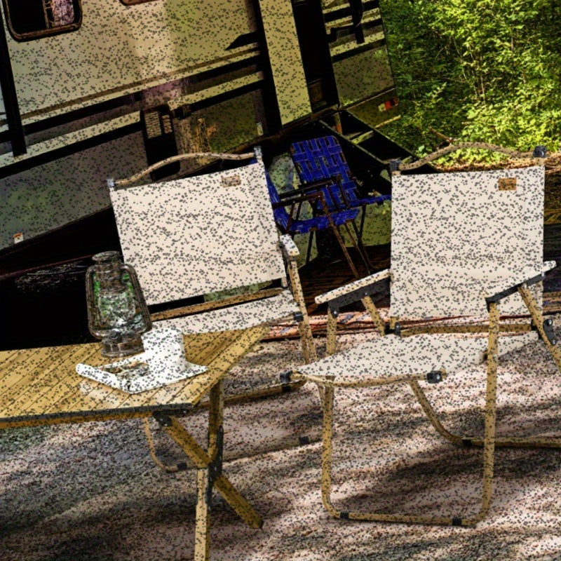 Inklapbare Campingstoel – Vouwstoel – Buitenstoel – Tuinstoel – Vissersstoel – Stalen Frame – Houtlook Design
