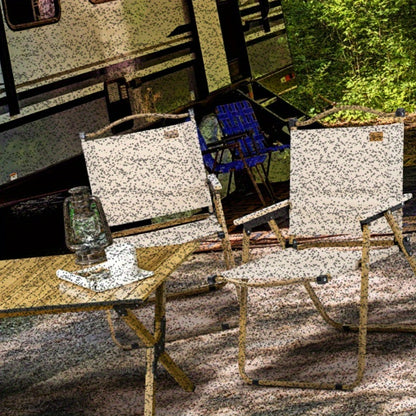 Inklapbare Campingstoel – Vouwstoel – Buitenstoel – Tuinstoel – Vissersstoel – Stalen Frame – Houtlook Design