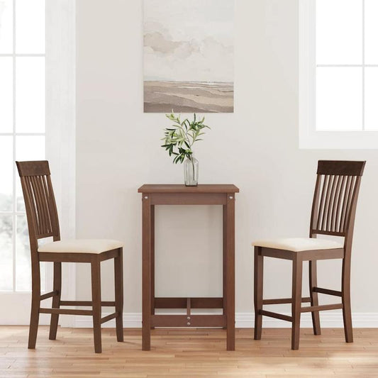 Barkrukken – Barstoelen – Krukken – Barschommelstoelen – Stoelen – Set Van 2 Bruin – Massief Hardhout – Stoffen Zitkussen – Hoge Rugleuning – Comfortabel En Duurzaam