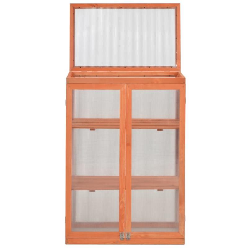 Kweekkas – Tuinkas – Broeikas – Plantenkas – Serre – Houten Kas Marrone – Compact 75x47x109 cm – Robuuste Houten Constructie