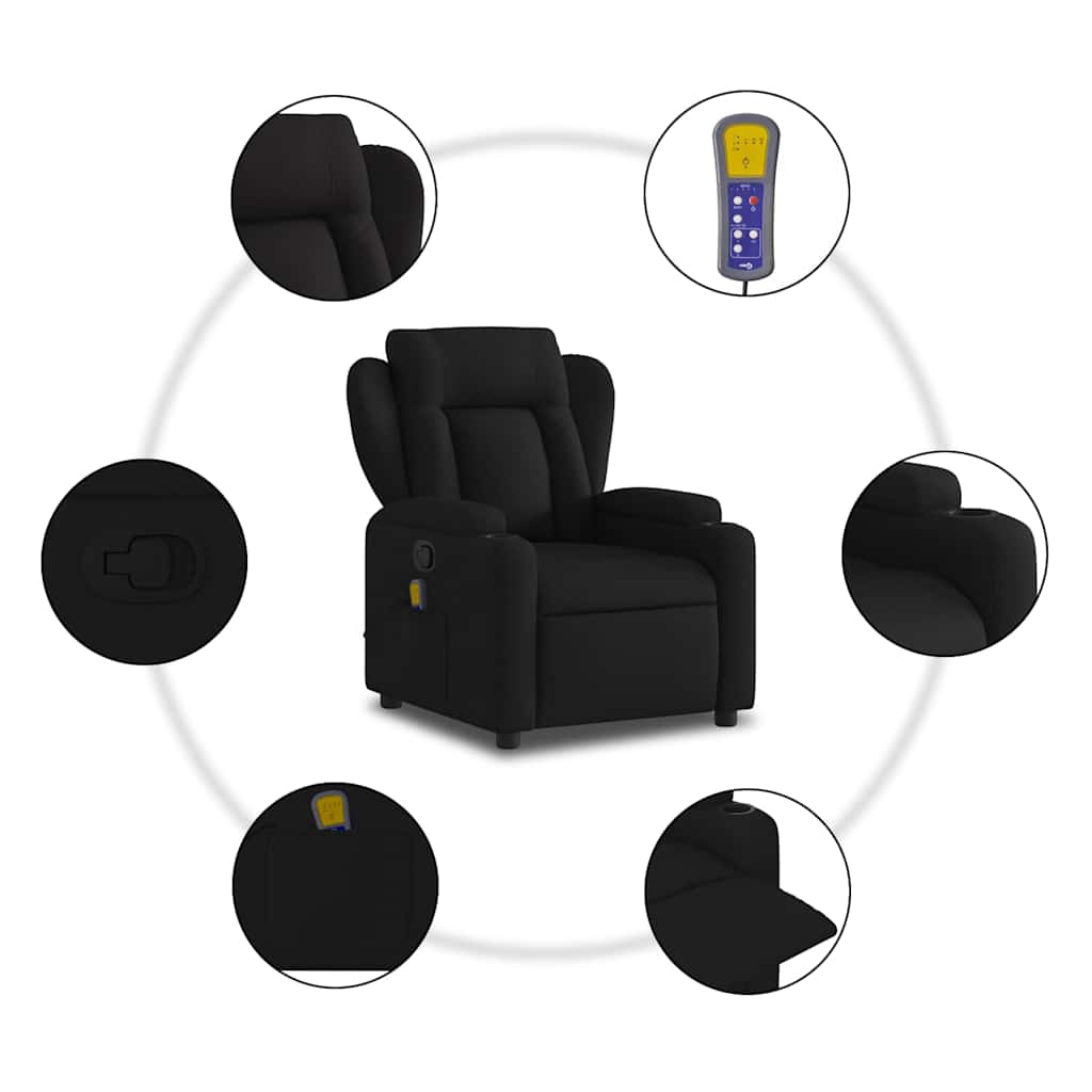 Relaxstoel – Fauteuil – Loungestoel – Schommelstoel – Relaxfauteuil – Massagefunctie – Verstelbare Rugleuning tot 135° – Stabiel Hout-Metaal Frame
