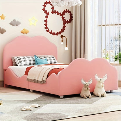 Bedframe – Eenpersoonsbed – Hoofdbord – Slaapbank – Bedbodem – Roze Kleur – Duurzaam Bamboe – Modern Design