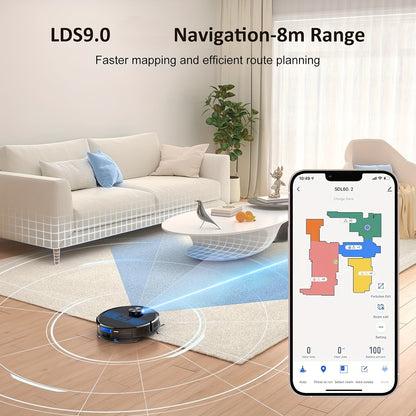 Robotstofzuiger – Robotvacuum – Dweilrobot – Stofzuigrobot – Slimme Robot – 4000Pa Zuigkracht – 150 Minuten Gebruikstijd – 24 No-Go Zones – Stil 56dB