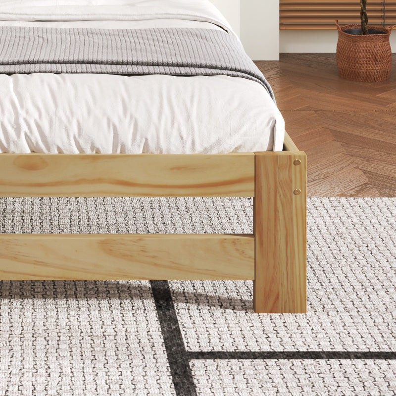 Houten Tweepersoonsbed – Massief Bed – Futonbed – Jeugdbed – Volwassenenbed – Natuurlijk Hout – 140x200 cm – Robuuste Lattenbodem