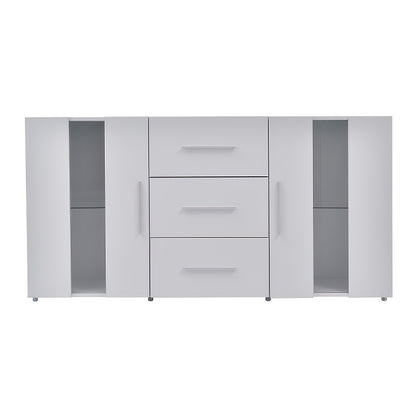 Opbergkast – Kast – Dressoir – Bergkast – Buffetkast – Wit – 140x35x70 cm – Duurzaam Lichtgewicht Ontwerp