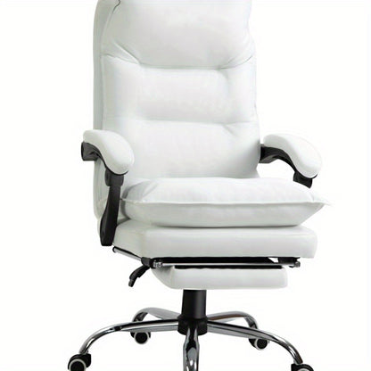 Bureaustoel – Ergonomische Stoel – Werkstoel – Kantoorstoel – Bureaufauteuil – Wit – 360° Draaibaar – Verstelbare Rugleuning en Zithoogte