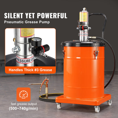 Vetpomp – Smeerpomp – Pneumatische Vetpomp – Vetspuit – Smoring Pomp – 40 Liter Capaciteit – Aluminium Behuizing