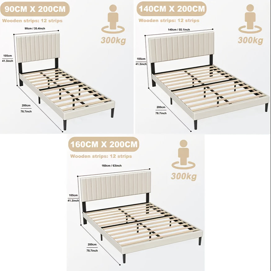 Hoofdbord Slaapkamer – Bedpaneel Wandbekleding – Bedwand Stijlvol – Bed Frame Design – Zwart 160x200 cm – Lichtgewicht Stoffen Bekleding – Metaalframe Max 300kg Belastbaar