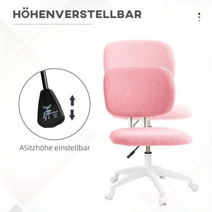 Ergonomische Bureaustoel – Kantoorstoel – Desk Chair – Werkstoel – Thuiswerkstoel – Verstelbaar Comfort – Fluwelen Bekleding Roze