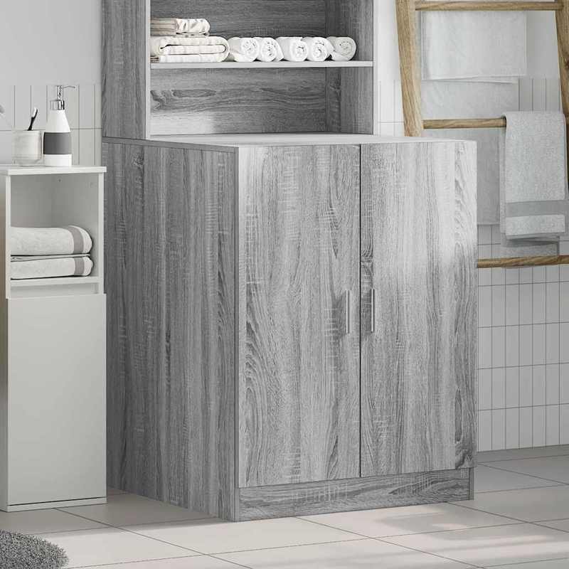 Wasmachinekast – Opbergkast Wasmachine – Badkamerkast – Wasmachine Meubel – Wasruimte Kast – Gray Sonoma – Hoogwaardig MDF – Afmetingen 71x71,5x91,5 cm