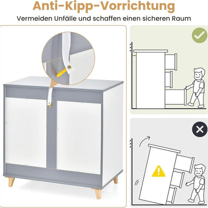 Nachtkastje – Ladekast – Opbergkast – Bedtafeltje – Bijzetkast – Met 3 Ruime Lades – Stabiel MDF Hout 75x42x75 cm