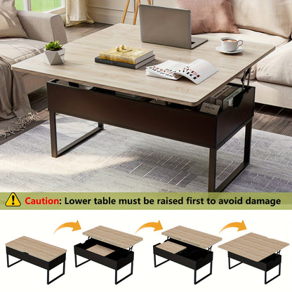 Salontafel – Koffietafel – Bijzettafel – Woonkamertafel – Eettafel – Verstelbaar Lift-Top – Ruime Opbergruimte – Compact 100x50/100x100 cm – MDF Houtbruin