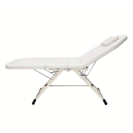 Massagetafel – Behandeltafel – Behandelbank – Massagebed – Schoonheidstafel – Inklapbaar – Hoogwaardig Schuim – Verstelbare Hoogte – Wit