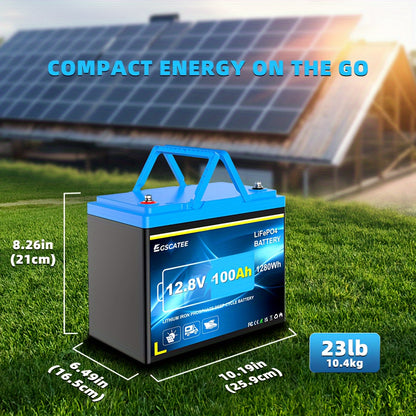 12.8V 100Ah LiFePO4 Accu – Lithium Batterij – Lithium Ion Accu – Camper Accu – Solar Accu – Ingebouwde 100A BMS – Laagtemperatuurbescherming