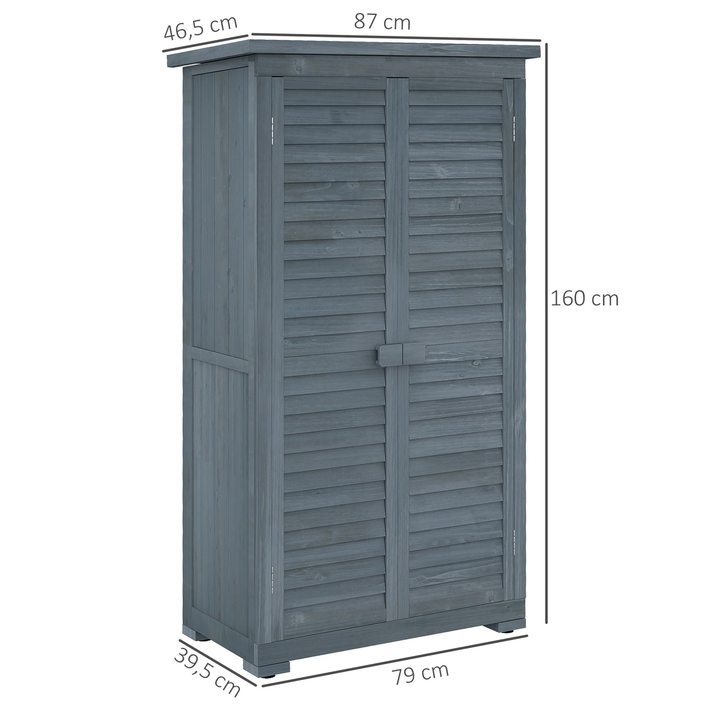 Tuinhuisje – Tuinkast – Gereedschapsschuur – Opbergkast – Berging – Hout – Waterafstotend Bitumen Dak – UV-Bestendig Grijs 87x47x160 cm