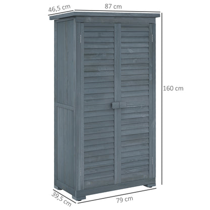 Tuinhuisje – Tuinkast – Gereedschapsschuur – Opbergkast – Berging – Hout – Waterafstotend Bitumen Dak – UV-Bestendig Grijs 87x47x160 cm