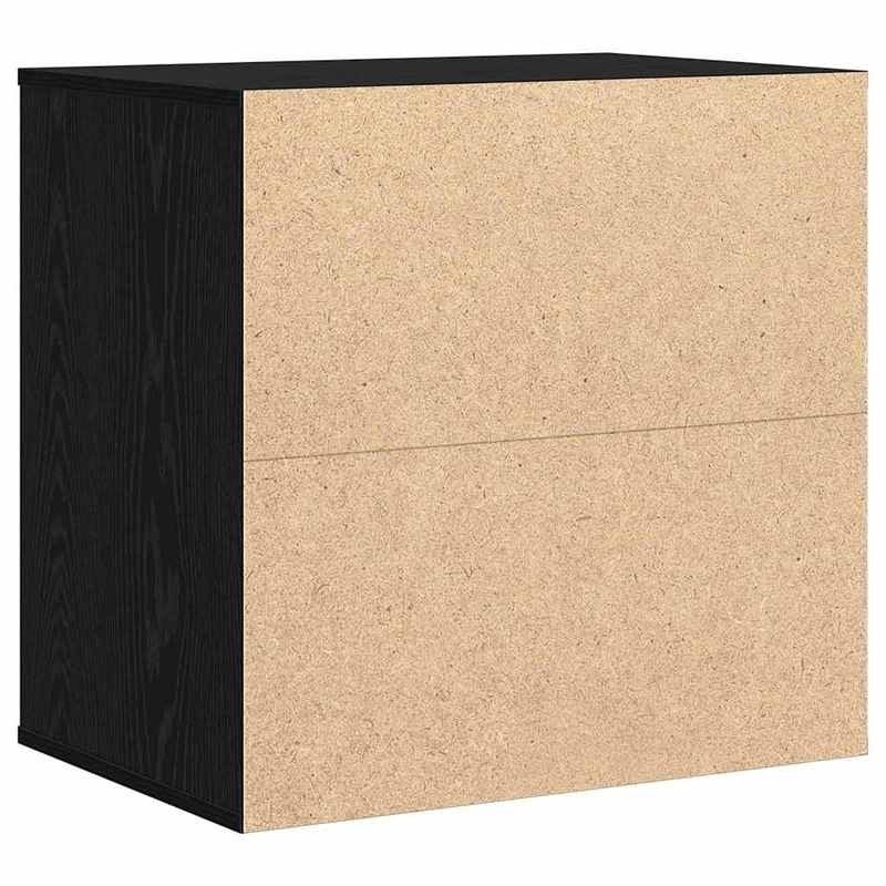 Modern Black Oak Chest of Drawers - 60x41x58cm 3-Drawer Heavy-Duty Wood Storage Cabinet with Lockable Shelves/Lockable Cabinet (Assembly Required), Minimalist Dresser for Bedroom, Living Room, Office Organizer, Black & Oak, S