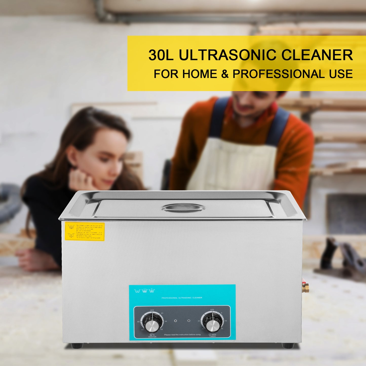 Ultrasone Reiniger – Ultrasonic Cleaner – Ultrasoon Schoonmaker – Ultrasoon Reinigingsapparaat – Ultrasone Tank – 30 Liter Capaciteit – Roestvrijstalen Behuizing met Timer en Verwarming