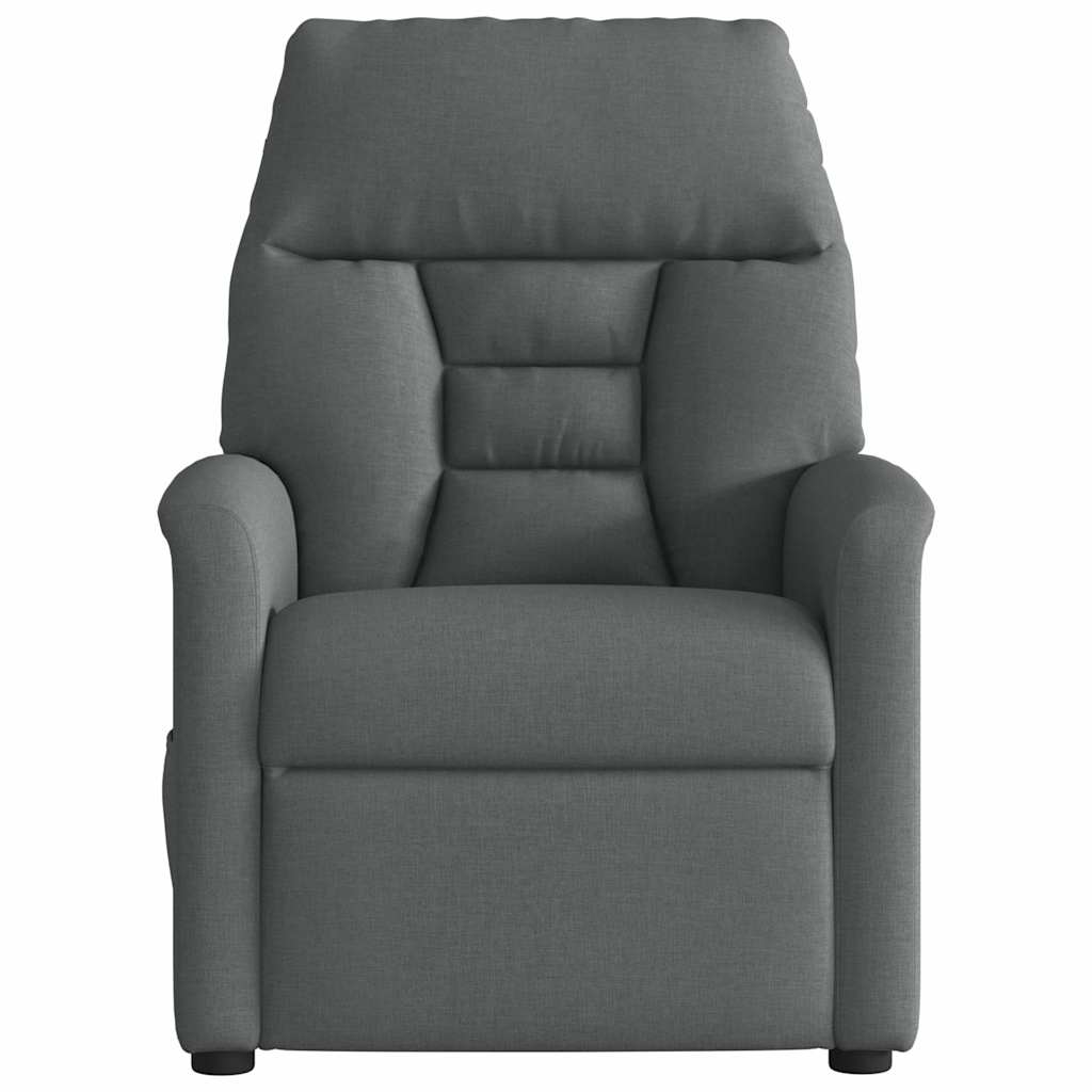 Massagestoel Verstelbaar – Relaxstoel – Luxe Massagestoel – Stoffen Stoel – Donkergrijs – 6-Punts Vibratiemassage – Handmatig Verstelbaar Tot 135°