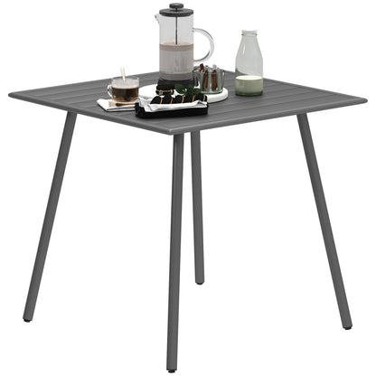 Tuinset – Tuintafel – Diningset – Bistroset – Loungeset – 6 Personen – Waterbestendig Lattenblad – Roestvrij Stalen Frame – Grijs – 150x80x74 cm