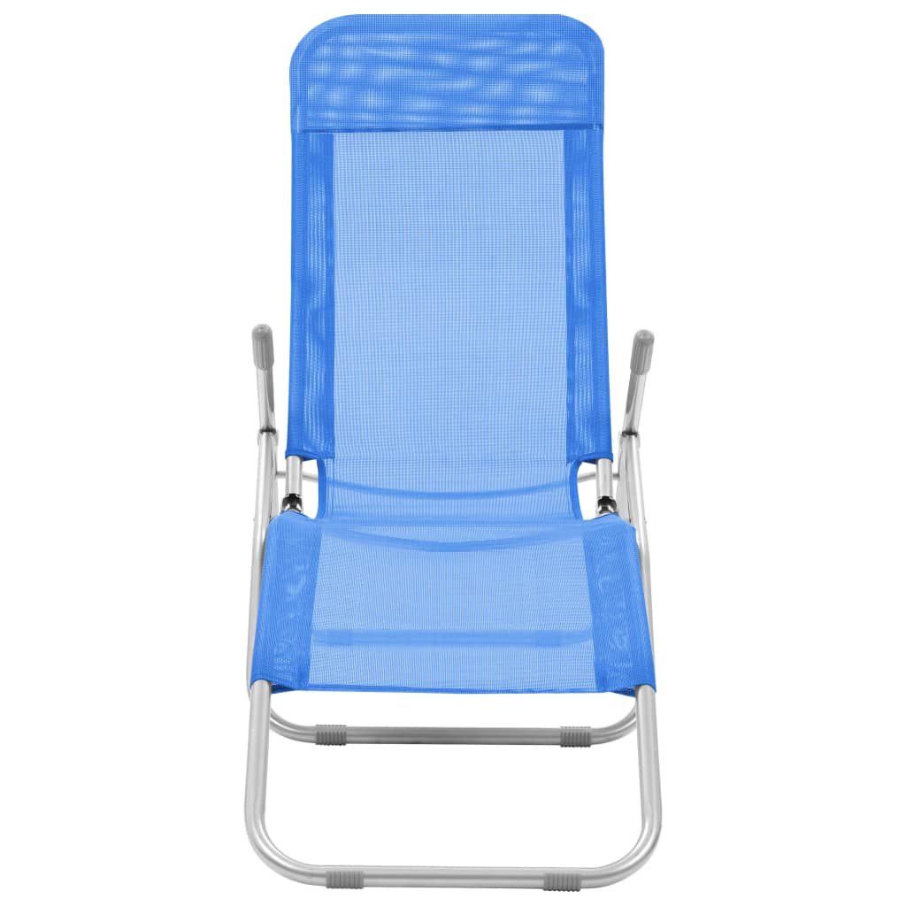 2 Vouwbare Ligstoelen – Tuinstoelen – Strandstoelen – Relaxstoelen – Verstelbare Rugleuning – Gepoedercoat Staal