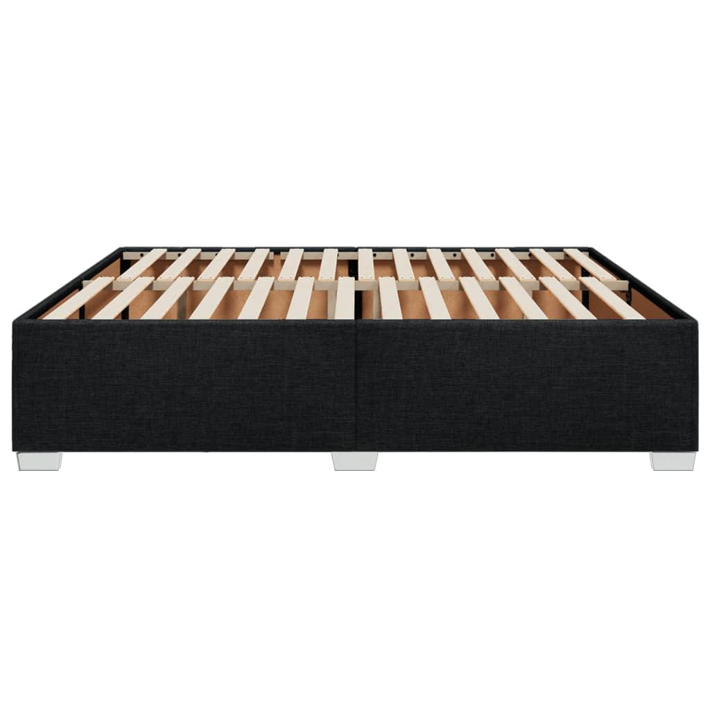 Bedframe 180x200 – Tweepersoonsbed – Ledikant – Slaapbank – Bedbodem – Zwart Stof – Houten Lattenbodem – Stevig Platform Zonder Matras