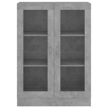 Modern Freestanding Display Cabinet with Doors & Shelves - Concrete Gray Wood Construction, 81.53cmH x 82.55cmW x 114.55cmD Storage Cabinet, 3.2 Cu Ft Capacity, Sturdy Floor Cabinet for Living Room, Home Office, Entryway - Ea