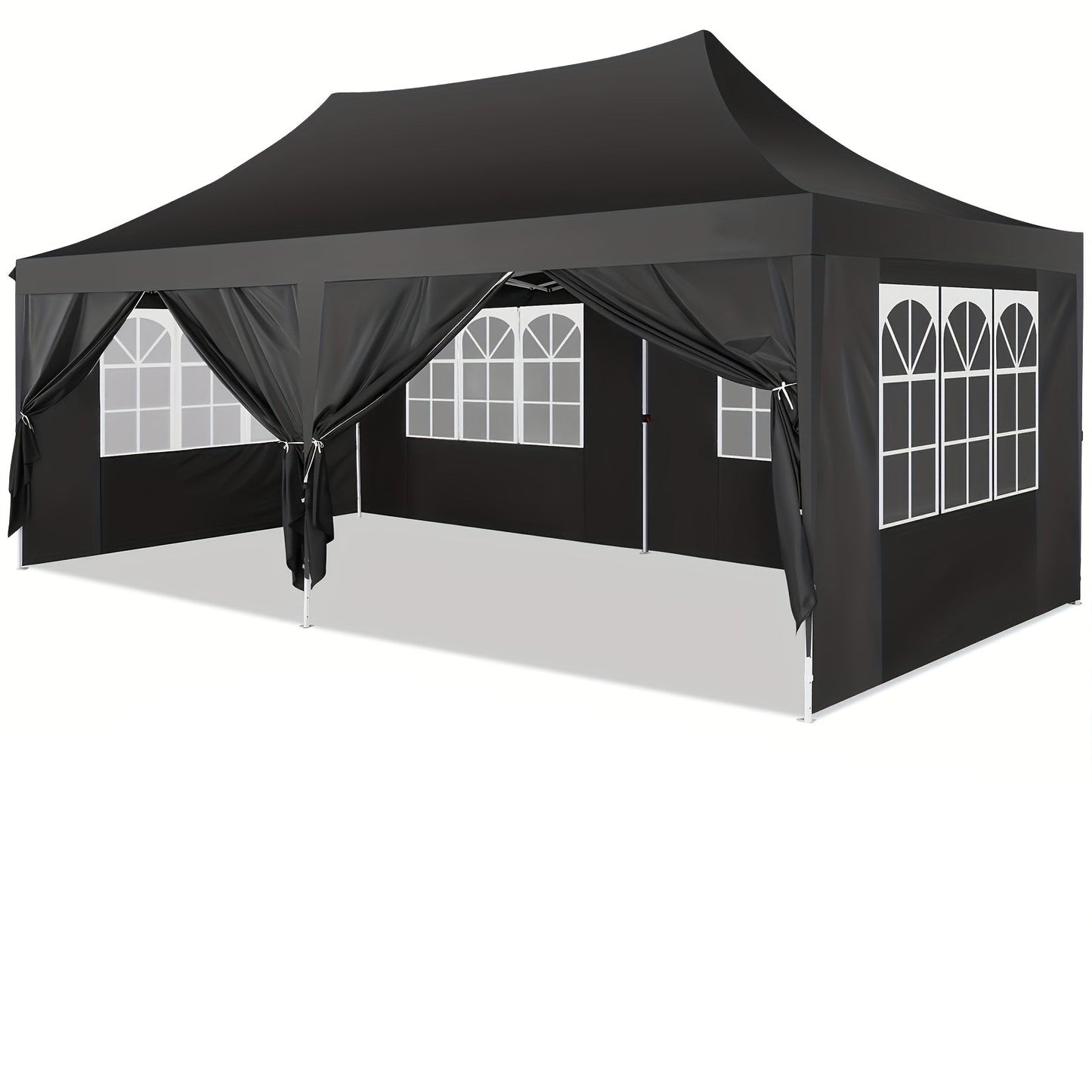 Partytent – Paviljoen – Tuinentent – Feesttent – Opvouwbare Tent – 3x6 Meter – 6 Afneembare Zijwanden – Stevig Hexagonaal Frame