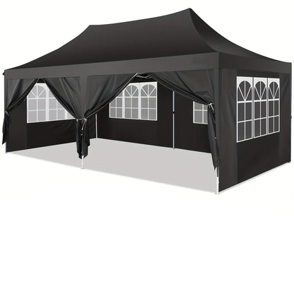 Partytent – Paviljoen – Tuinentent – Feesttent – Opvouwbare Tent – 3x6 Meter – 6 Afneembare Zijwanden – Stevig Hexagonaal Frame