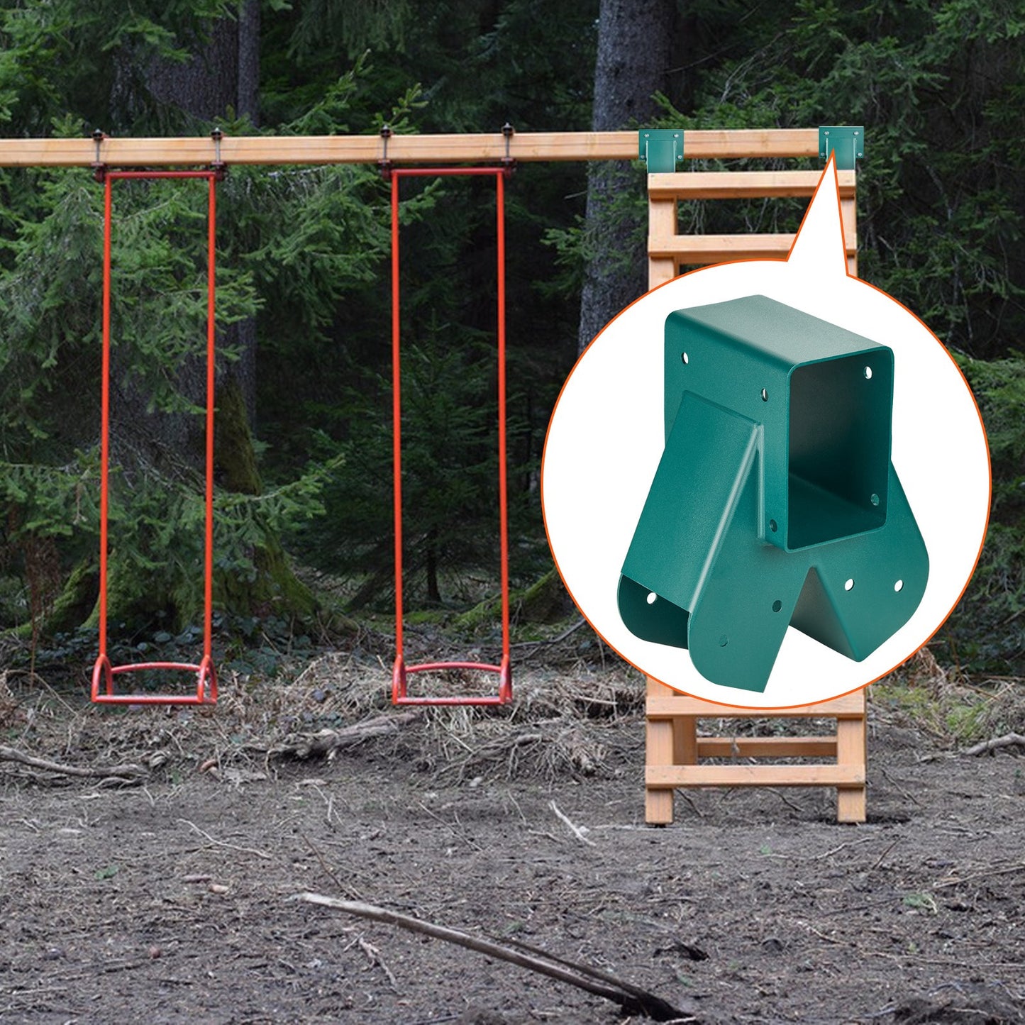Schommelbeugel – Schommelsteun – Schommelframe Beugel – Schommel Montagebeugel – Swing Set Beugel – Zwaar Stalen Koolstofstaal – Driehoekige A-Frame Ondersteuning