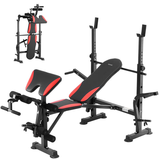 Gewichtbank – Halterbank – Fitnessbank – Trainingsbank – Verstelbare Bank – Inklapbaar – Stevige Stalen Constructie – Comfortabele Bekleding