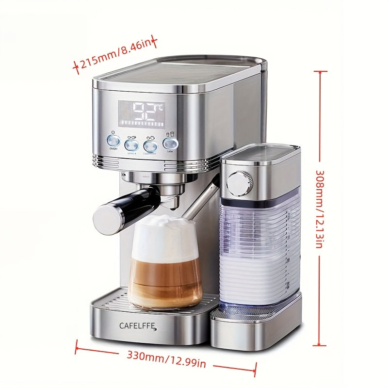 CAFELFFE MK801 Semi-Automatic Espresso Machine, Featuring An Automatic Milk Frothing System For One-touch Preparation. Equipped With 20 Bar High Pressure, Self-cleaning Function, Digital Display, And Temperature Control. Idea