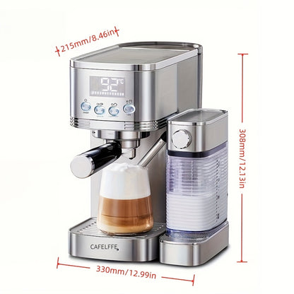 CAFELFFE MK801 Semi-Automatic Espresso Machine, Featuring An Automatic Milk Frothing System For One-touch Preparation. Equipped With 20 Bar High Pressure, Self-cleaning Function, Digital Display, And Temperature Control. Idea