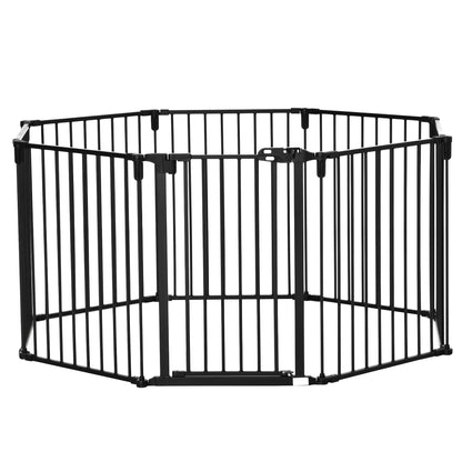 Hondenren – Puppyren – Veiligheidsbarrière – Dierenren – Hondenhek – Opvouwbaar – Verstelbaar – Met Deur – 482,5 x 76 cm – Geen Boren Nodig