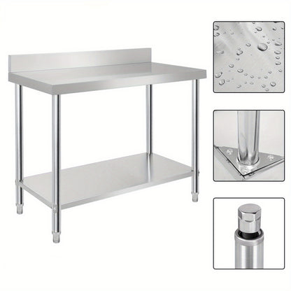 RVS Werkbank – Keukenwerkbank – RVS Tafel – Werktafel – Voorbereidingstafel – Verstelbare Poten – 120 x 60 x 85 cm – Professioneel & Makkelijk Schoon Te Maken