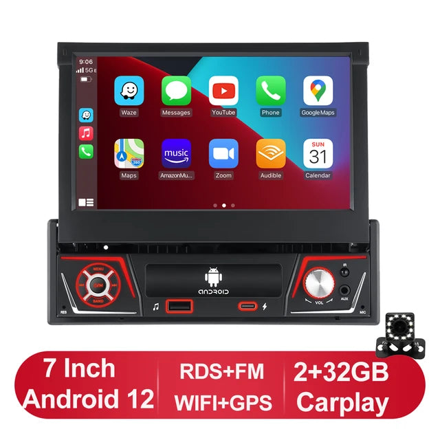 Mp5-speler, voor universeel, 2 GB, 32 GB, FM-radio, 1Din, wifi, 4x60, streaming en navigatie - zwart - QUORE