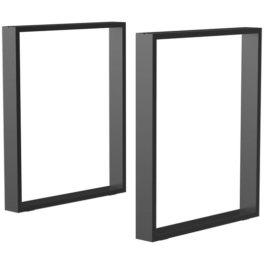 Tafelpoten – Meubelpoten – Bankpoten – Onderstellen – Tafelpoot Staal – Set van 2 – 72 cm Hoog – Zwart Met Beschermkap