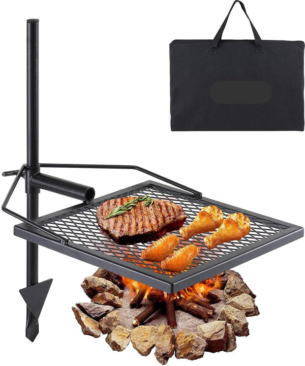 Draagbare Zwenkgrill 405 x 405 mm - Stalen Afneembare BBQ voor Kamperen en Buitenactiviteiten