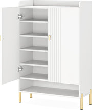 Praktisch Schoenenrek - Schoenenrek met 6 Niveaus - Schoenenkast - Schoenenrek Metaal Modern - Metaal - 75 x 37 x 111 cm - Wit