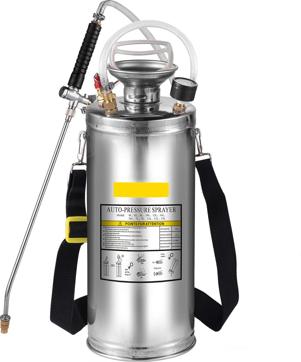 Tuinvijververnevelaar - Roestvrijstalen - Ultrasone Mistmachine - 8L - Geschikt voor Huis - Tuin - Toeristische Voertuigen - Speciale Voertuigen - Schepen - Voertuigreiniging - Tapijtrei